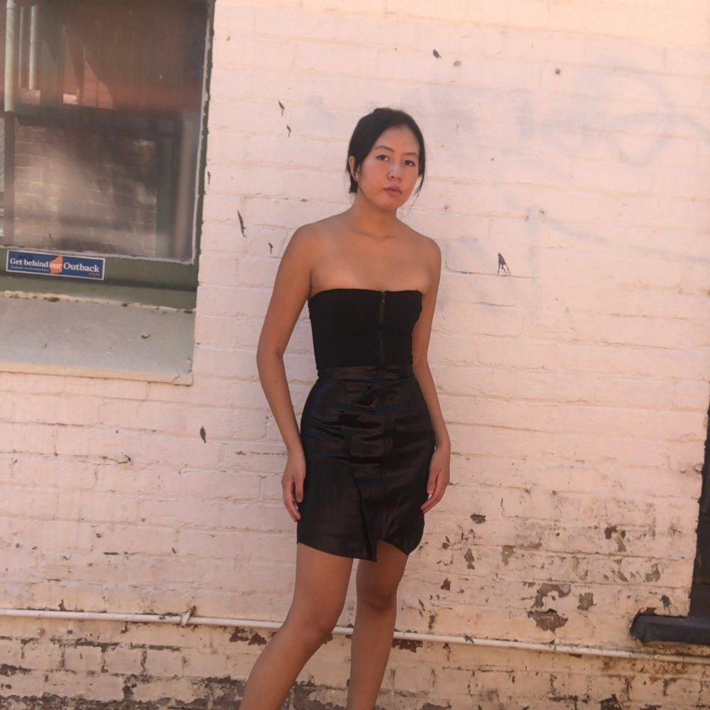 Camilla & Marc Sovereignty Black Bustier Dress with Foiled Metallic Skirt - Picture 5 of 8